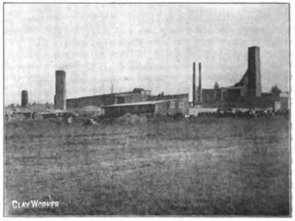 View of the Amercian Fire Brick Company plant.