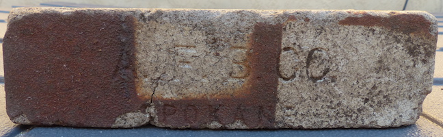 View of the marked side of the A.F.B.CO. firebrick.