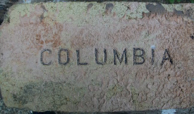 Marked face of the COLUMBIA brick