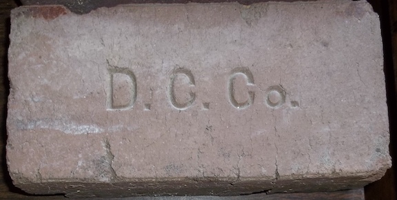 Marked face of the D.C.Co. brick