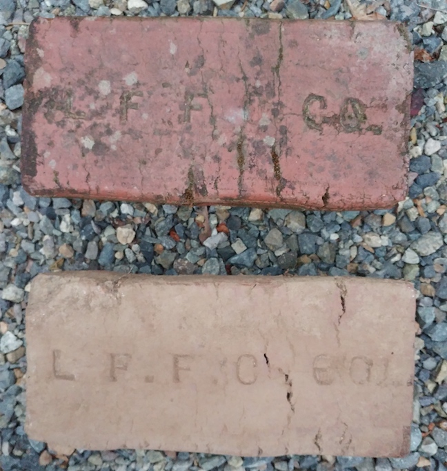 View of the marked faces of the L.F.F.C.Co. paving bricks.