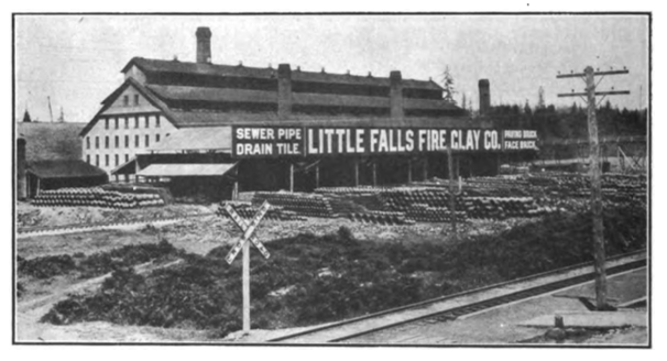 View of the Little Falls Fire Clay Company plant at Little Falls.