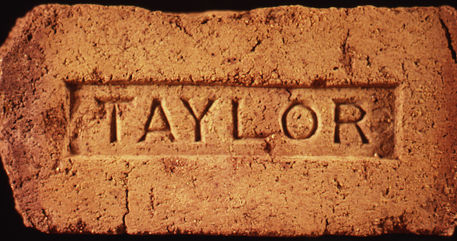 Marked face of the Taylor firebrick